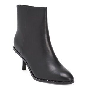 LIVERPOOL LA Black Leather Costa Heeled Booties